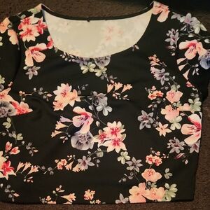 Floral Black Women's Top